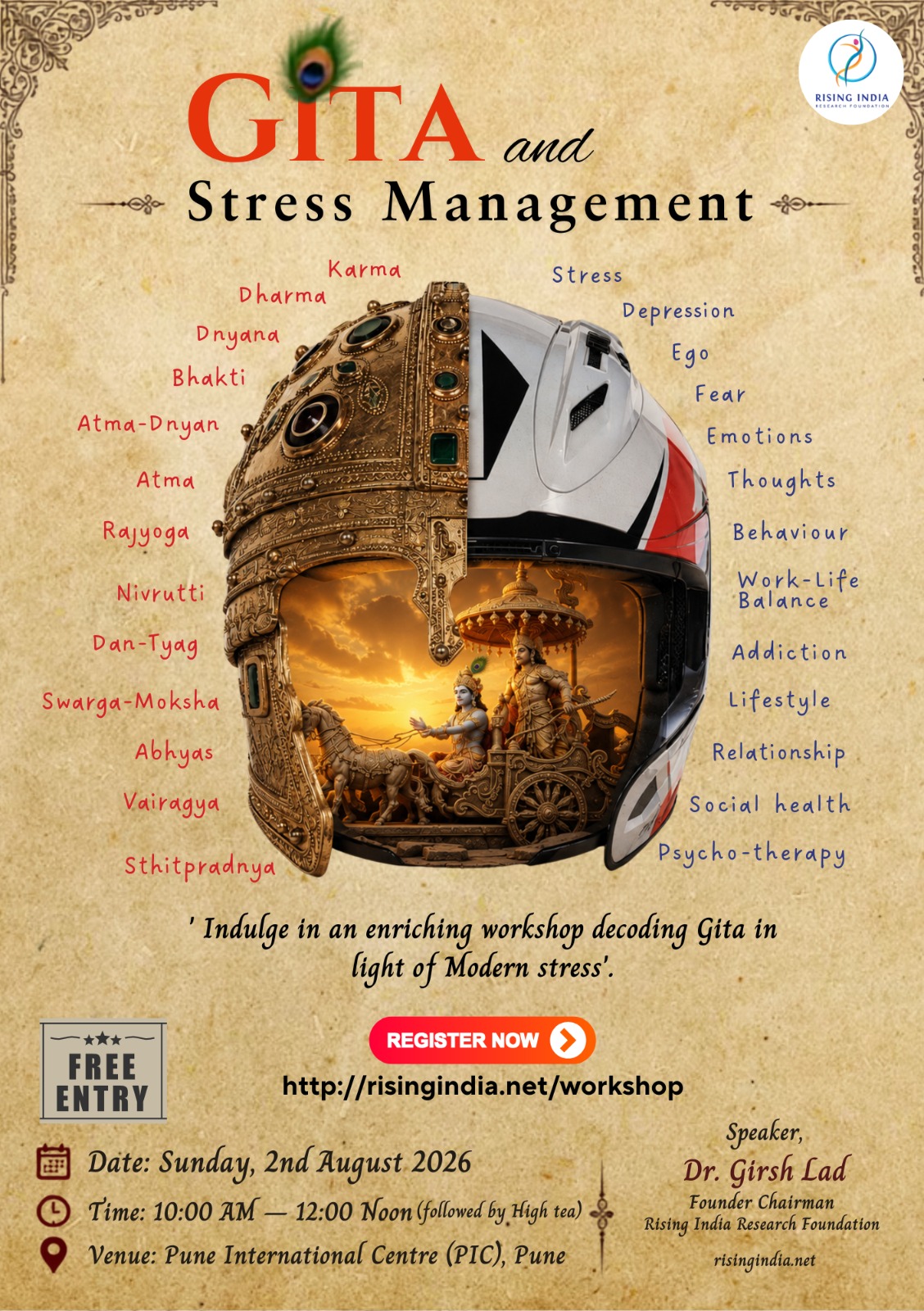 Gita and Stress Management Workshop Poster